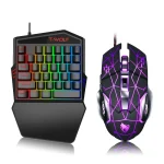 T-Wolf TF900 One-Handed Gaming Keyboard & Mouse Set - Black - Image 2