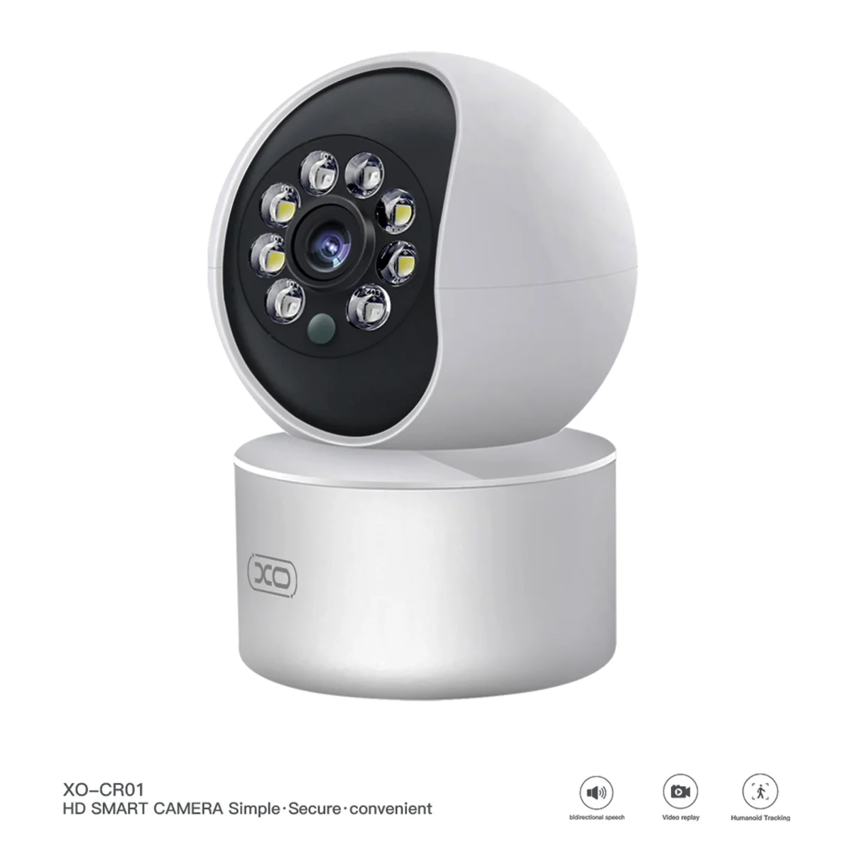 XO - CR01 - HD Smart Camera With Human Tracking - White - Image 2
