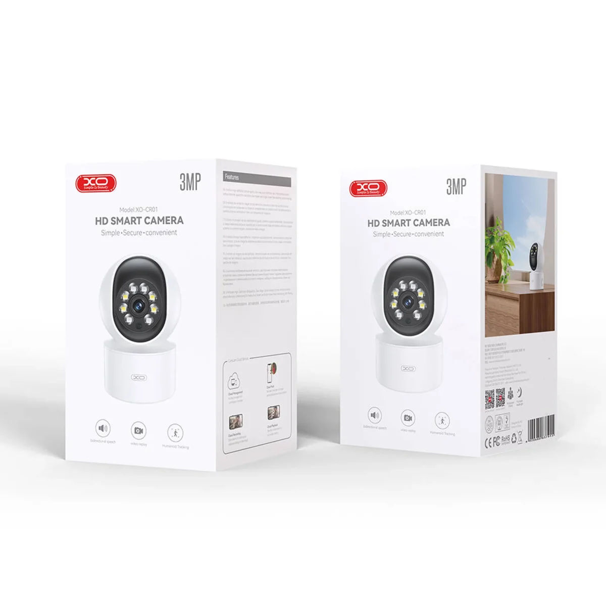 XO - CR01 - HD Smart Camera With Human Tracking - White - Image 3
