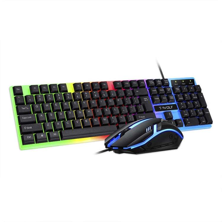 T-WOLF TF230 wired backlit keyboard and mouse set