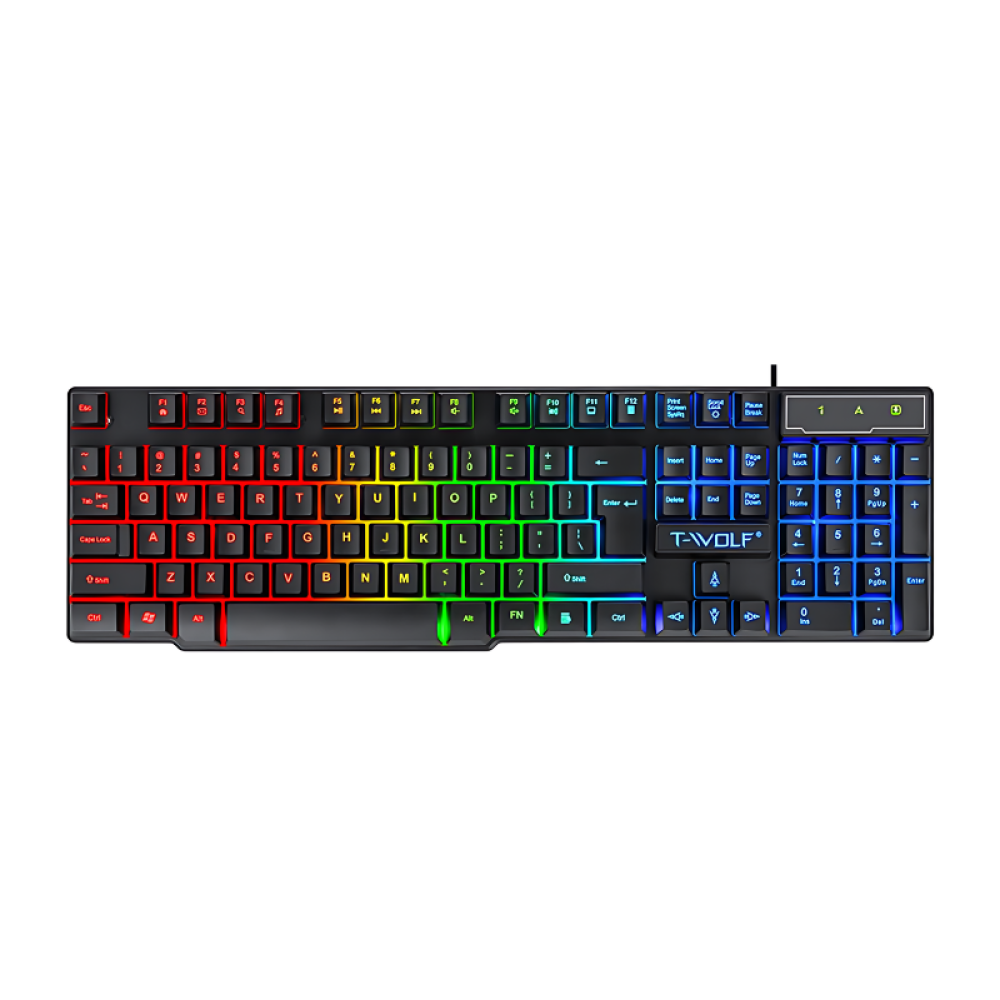 T-WOLF T20 wired RGB gaming keyboard | Trendex