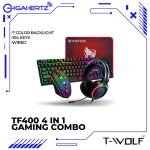 T-WOLF TF400 4-in-1 Wired Gaming Keyboard, Mouse, Headset & Mouse Pad Set